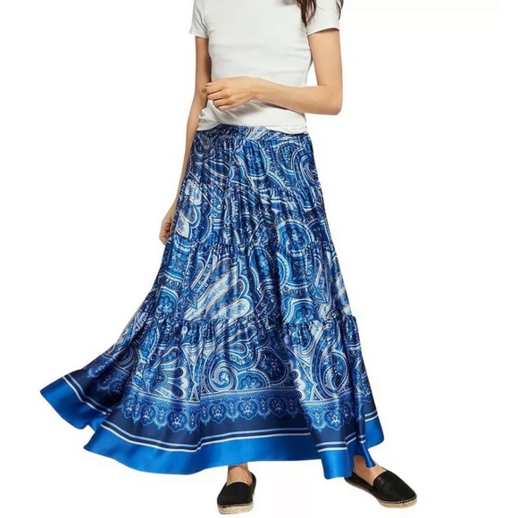Ralph Lauren Dresses & Skirts - Ralph Lauren cobalt blue paisley tiered skirt
